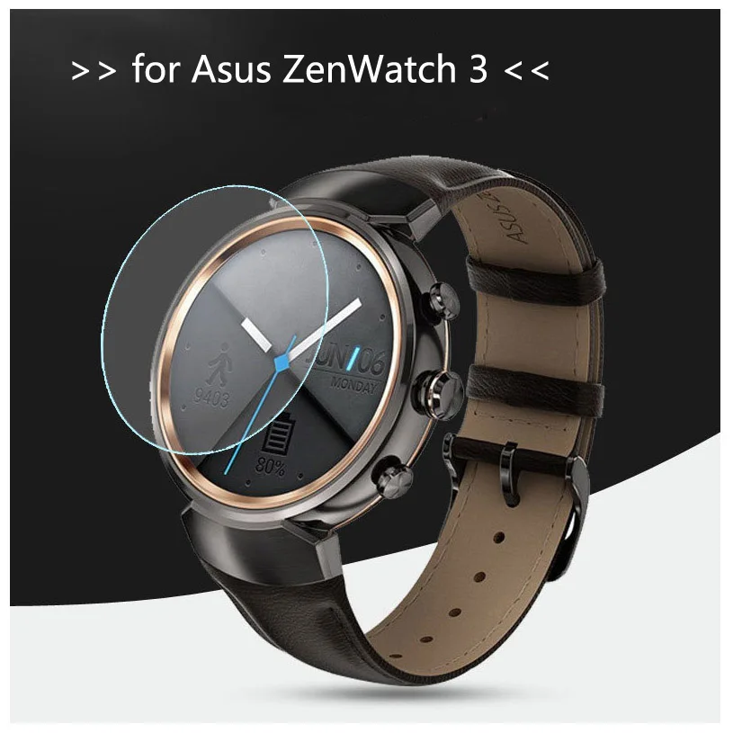 9H 0.3mm Anti-shock Soft TPU Ultra Clear Protective Film For Asus ZenWatch 3 / ZenWatch3 SmartWatch Screen Protector Cover(5pcs) |