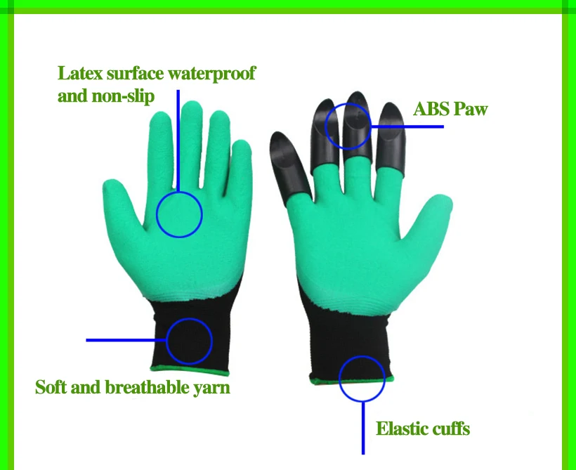 DMWOVB новые садовые перчатки 8 abs Пластиковые Когти для садовых раскопок посадки на открытом воздухе общие защитные Рабочие Перчатки Горячая Распродажа