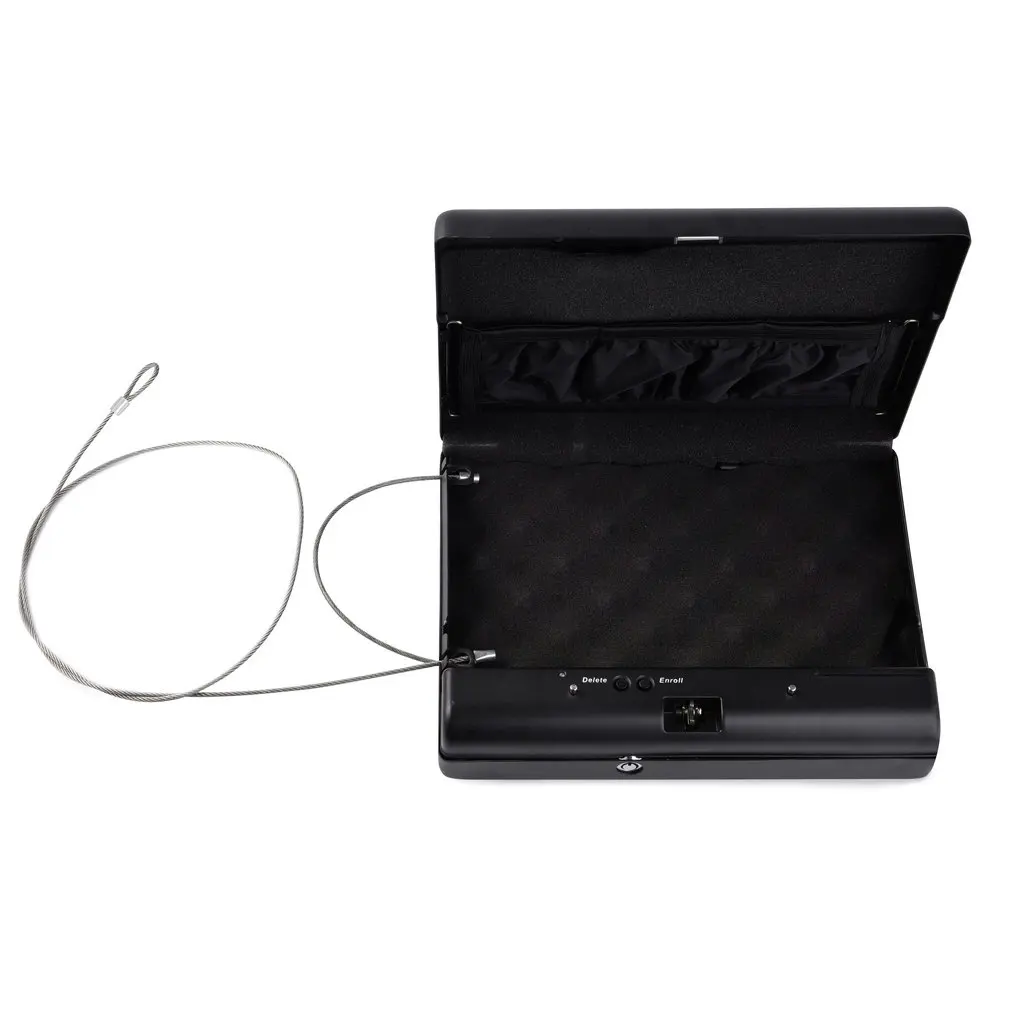  Gun Safes Portable Fingerprint Safe Box Solid Steel Security Key Lock Safes For Money Valuables Jew