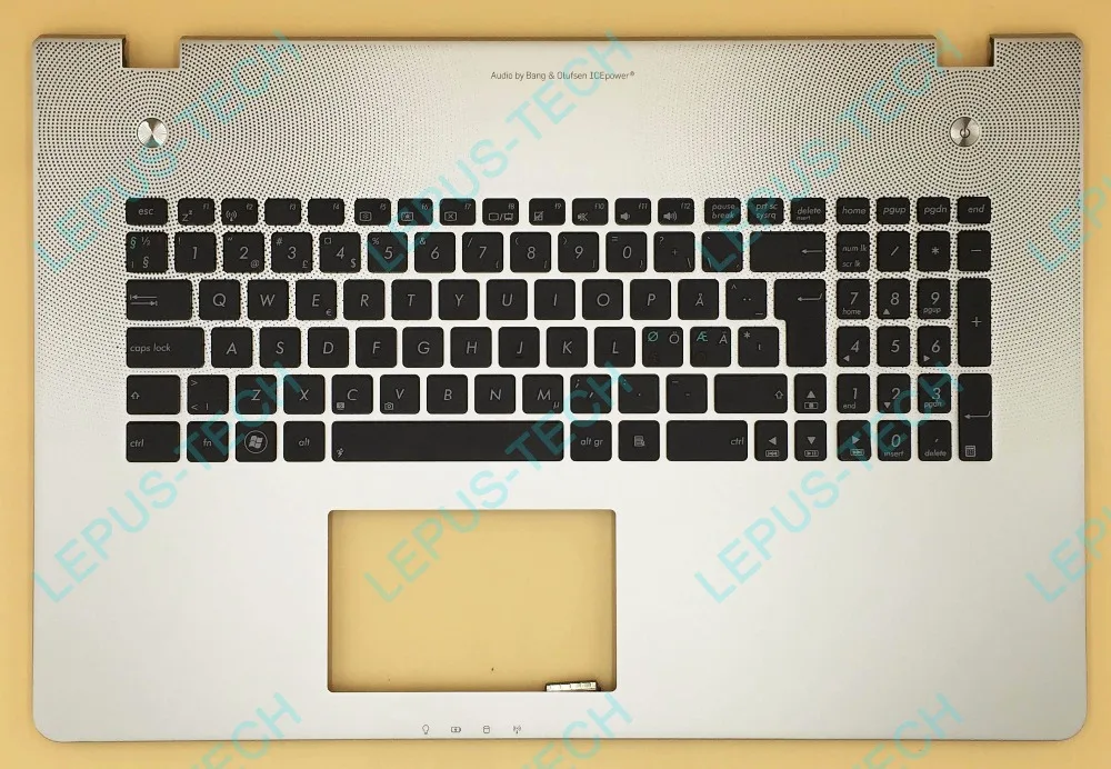 

NE NO ND Norwegian UK Keyboard For ASUS N76 N76V N76VB N76VJ N76VM N76VZ Top Cover Upper Case Palmrest 90R-NAL1K4H00Y Silver