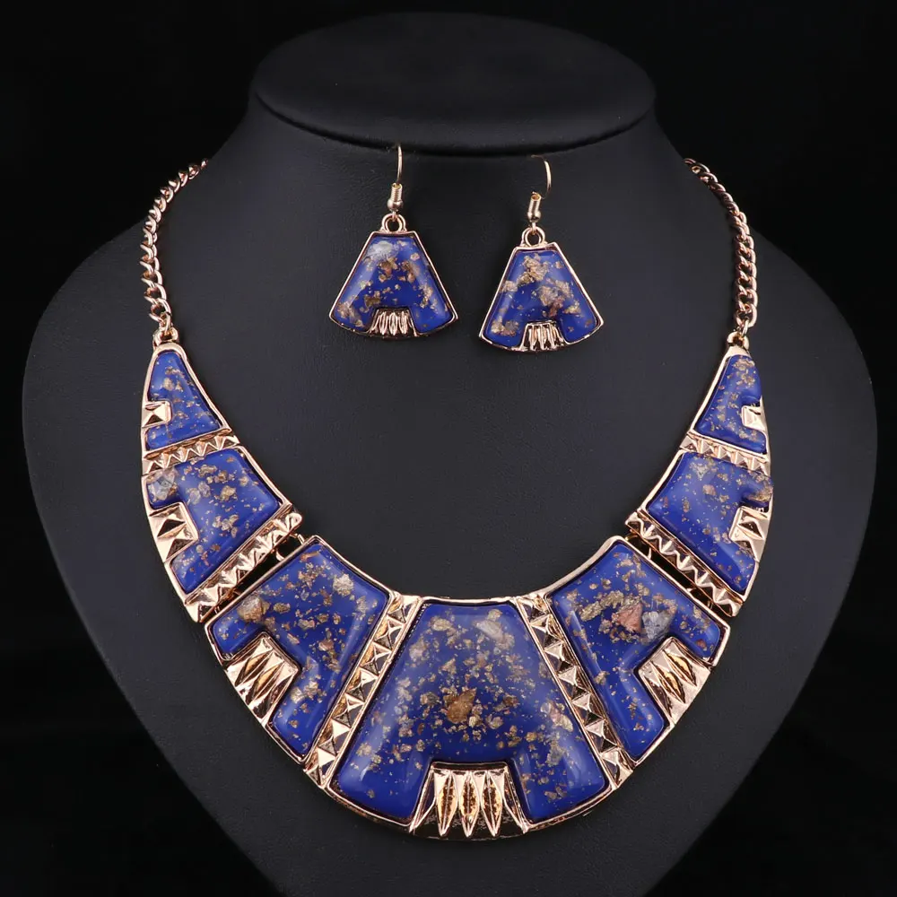 

Statement Necklace Fashion Necklaces For Women 2017 Big Geometric Choker Vintage Necklaces & Pendant Earrings Jewelry Set
