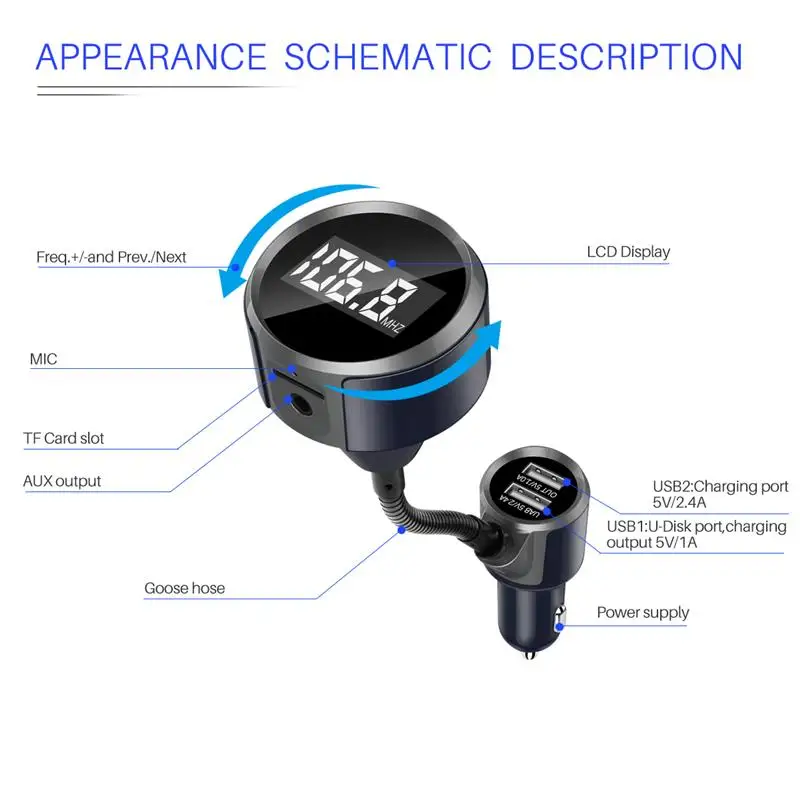 Автомобильный FM трансмиттер Onever Bluetooth MP3 радио USB TF|FM-трансмиттеры| |