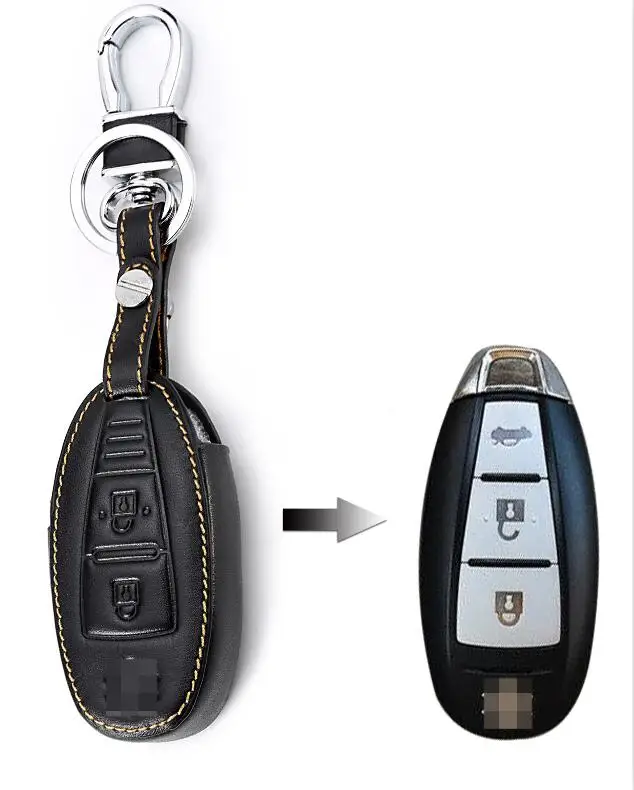 

Leather Car Remote Key Fob Shell Cover Case For Suzuki Vitara Swift Ignis Kizashi SX4 Baleno Ertiga 2016 2017 2018