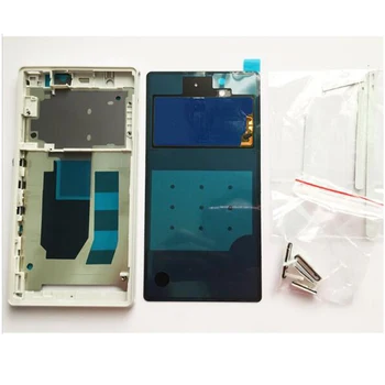

New Front Bezel LCD Panel Rear battery Cover Glass For Sony Xperia Z C6603 L36 L36h LT36 Housing Complete +USB PLUG Cover +NFC