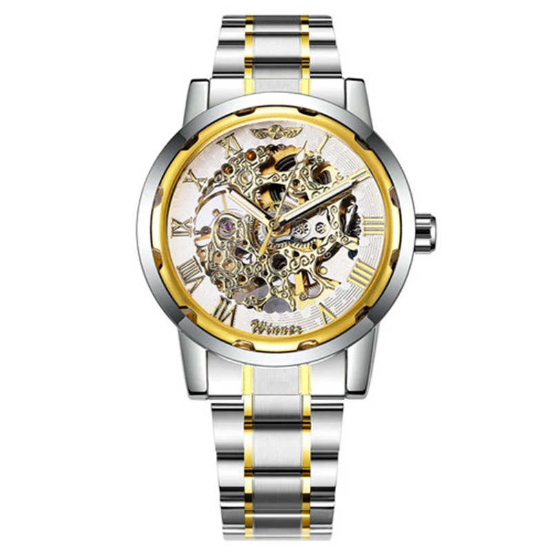 

Mechanical Men's watch Steels strap full Automatic personality Swiss Watch men Skeleton dial design clock relogio masculino