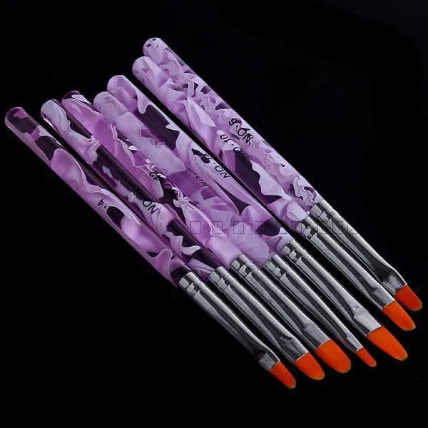High-Quality-Nail-Tools-Set-7pcs-set-Flat-Head-Pen-Nail-UV-Gel-Acrylic-Brush-Shellac