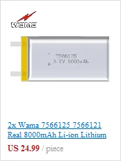 2x3766125 3,7 V 4000mAh литиевая полимерная аккумуляторная батарея для планшета gps psp видео игра электронная книга планшетный ПК Внешний аккумулятор