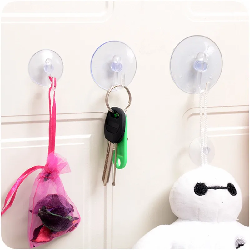 

10Pcs/Pack Transparent Wall Hooks Hanger Kitchen Bathroom Suction Cup Suckers free shipping