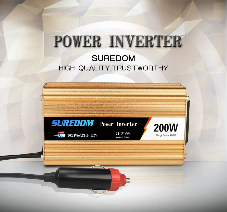 

200W Low Power Vehicle Inverter Solar Inverter Multifunctional Travel Power Supply Control USB Car inverter DC 12V AC 110 120V