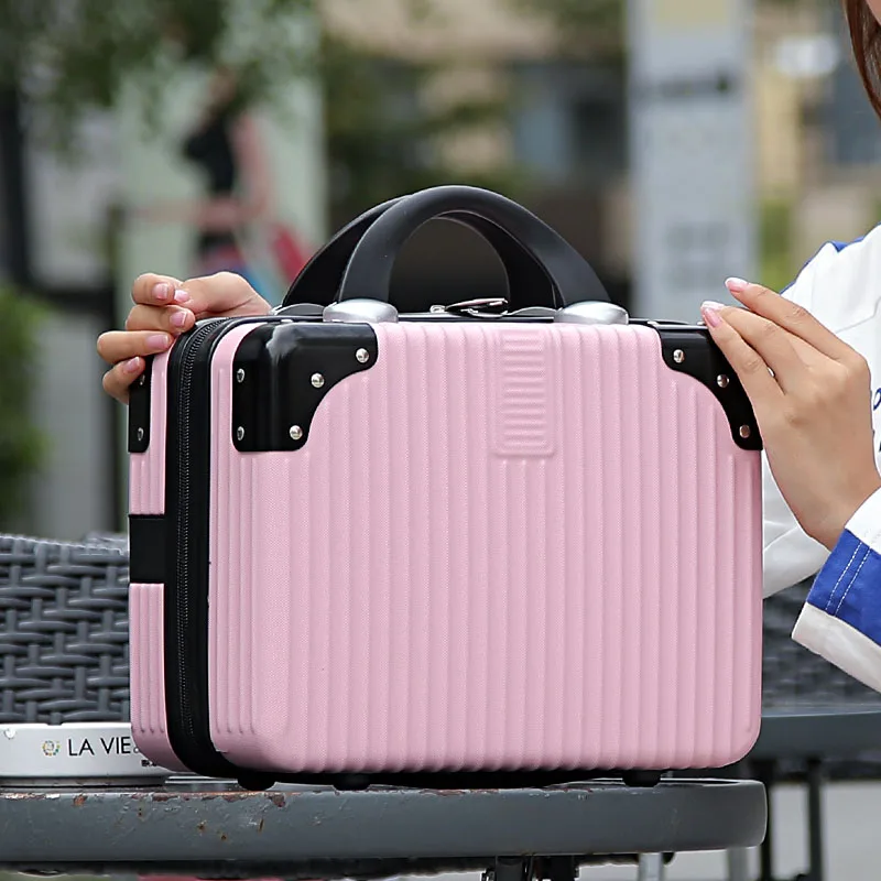 Классический Модный праздничный чемодан для женщин, маленький чемодан для женщин, 14 дюймов, косметичка, мини, портативный, 16 дюймов, Жесткий Чехол, сумочка - Цвет: Многоцветный
