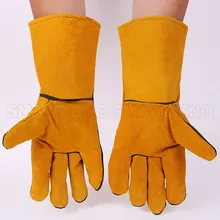 Рабочие перчатки из воловьей кожи мужские рабочие сварочные перчатки Прочный ручной защитный костюм-стойкие рабочие защитные перчатки