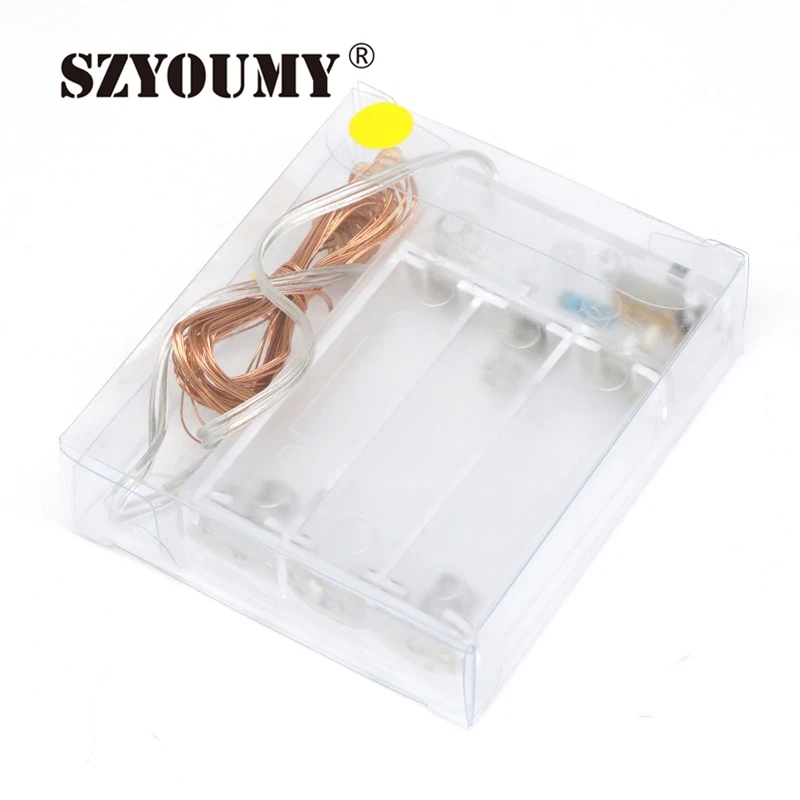 SZYOUMY 20 LED 2M Battery Operated Micro Copper Wire String Fairy Party ...