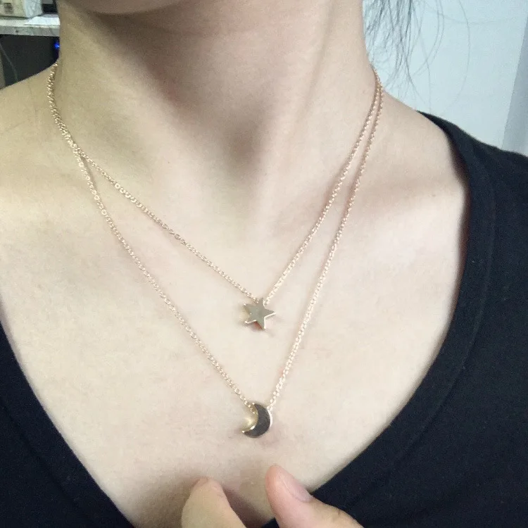 

New Boho Jewelry Multi Layer Beads Choker Necklaces for Women Sexy Moon Fashion Pendant Vintage Collier choker Necklace