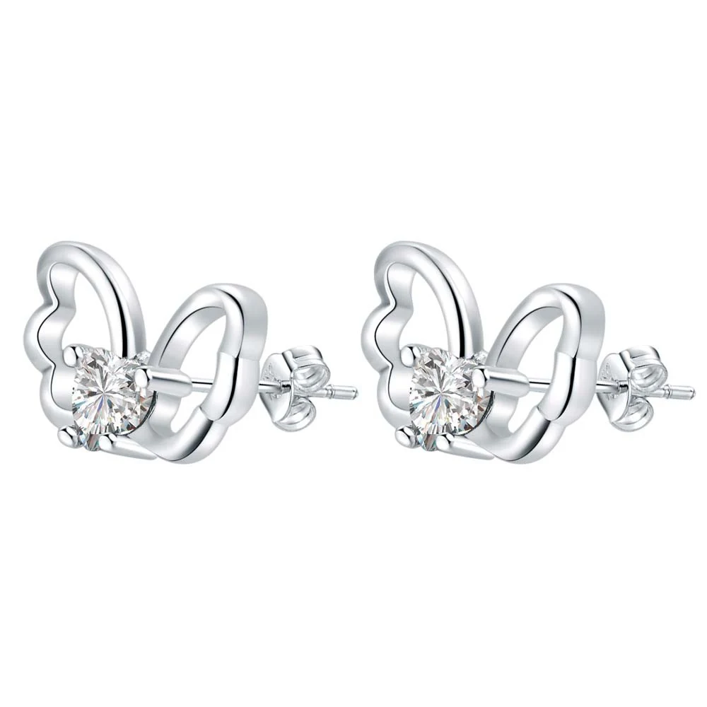 

shiny zircon butterfly high quality Silver Earrings for women fashion jewelry earrings /FKJIJXYS QTGEMLAG