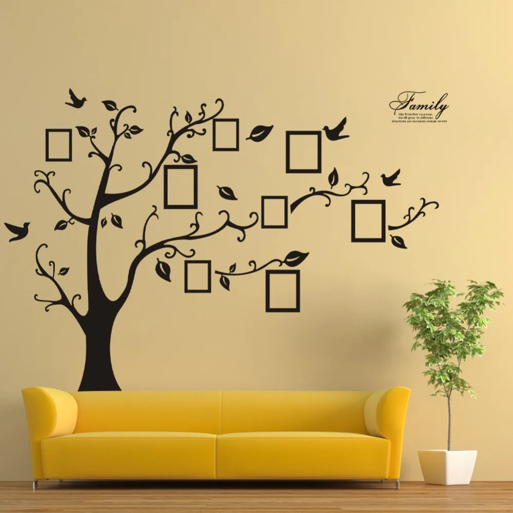Awoo Black 3d Diy Photo Tree Frame Pvc Wall Decals/adhesive Wall