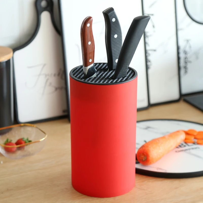 

Kitchen knife holder multifunctional plastic desktop barrel storage rack shelf for tool holder home knives block stand mx3161717