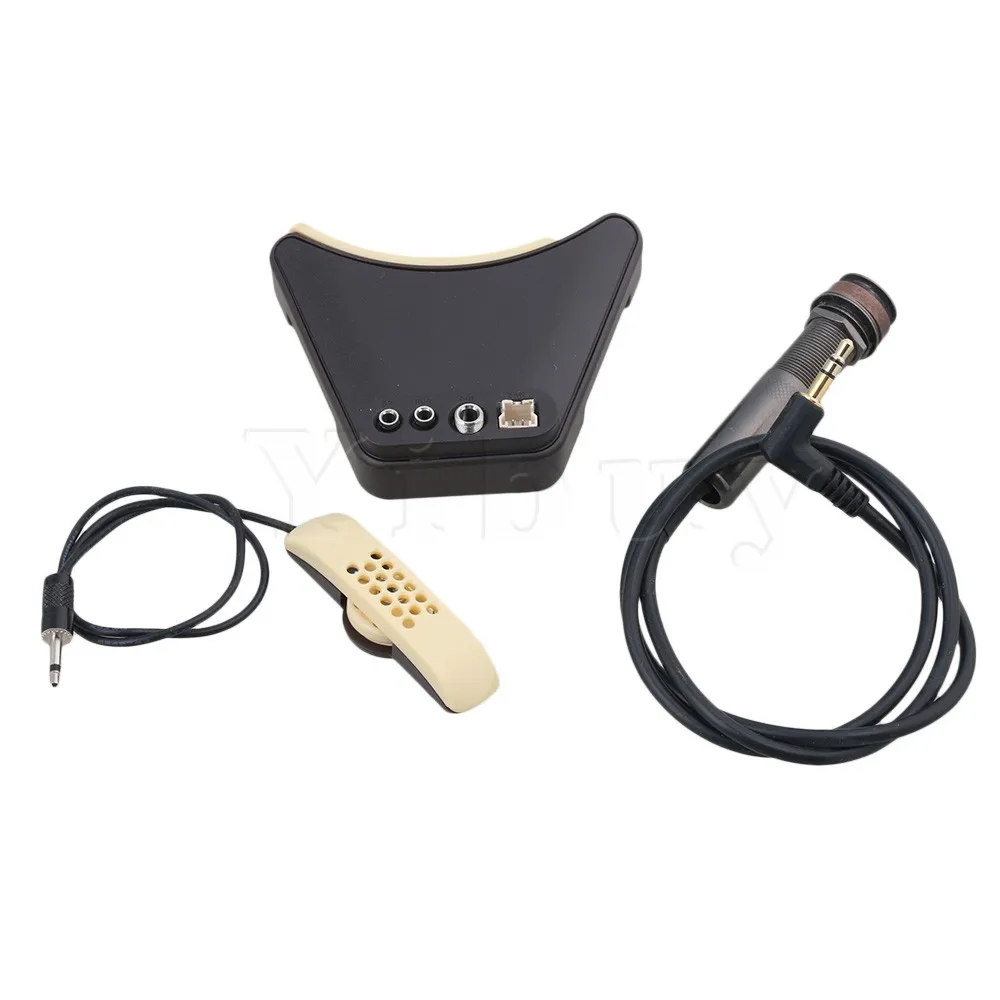 Yibuy 55mm Length Cable Plastic & Metal Black A-TUR Microphone Equalizer Piezo Pickup Adjustment for Acoustic Guitar Yibuy 55mm Length Cable Plastic & Metal Black A-TUR Microphone Equalizer Piezo Pickup Adjustment for Acoustic Guitar