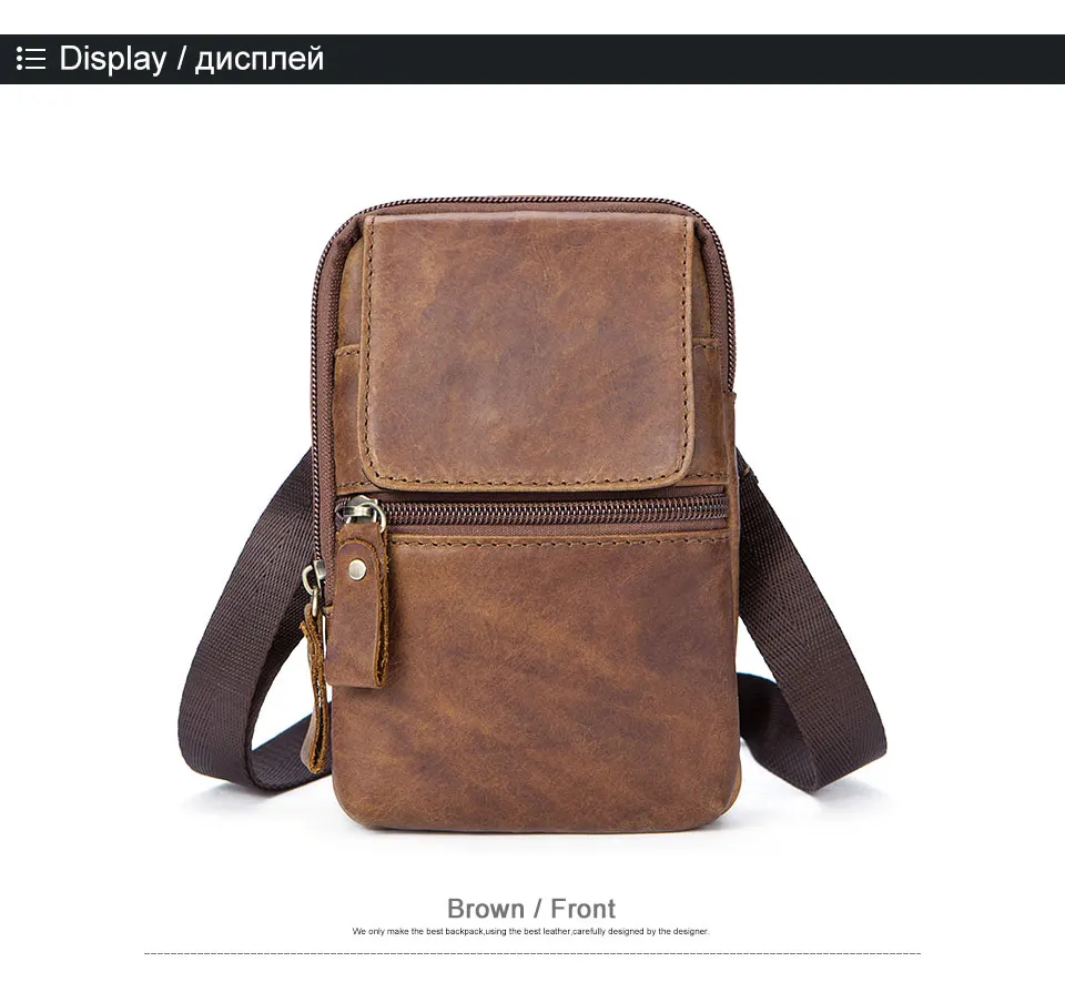 4 men crazy horse genuine leather waist packs