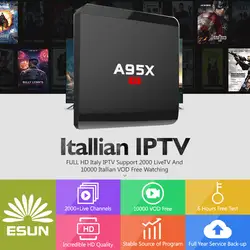 A95X R1 Италия IPTV коробка с 1 год 1 г/8 г Италия IPTV EPG 4000 + Live + VOD настроен Европа Албании экс-Ю XXX каналов коробка