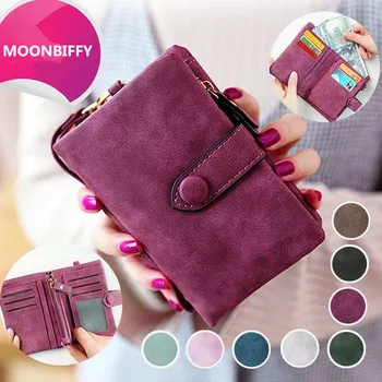 

2020 Fashion Scrub Harsp Wallet Portable Large Capacity Short Wallet Card Case Women's Wallet Pink Red Brown Green Blue