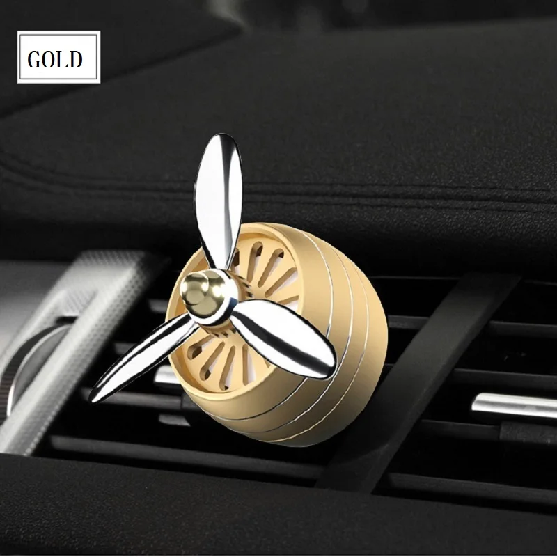 Propeller Air Freshener LED Mini Conditioning Vent Outlet Perfume Clip Fresh Aromatherapy Fragrance Accessories (4)