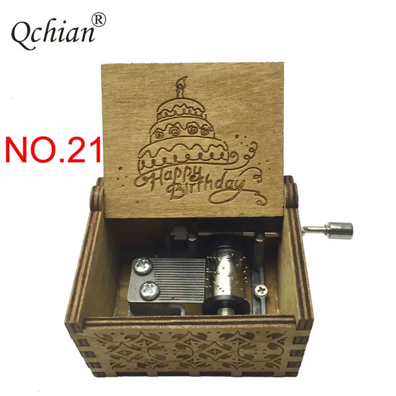 

Creative Hand-cranked Metal Movement Music Box Decorative Pendant Keychain Happy Birthday Music beautiful Gift for Children