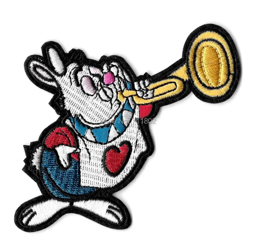 RABBIT iron On Patch Alice's Adventures in Wonderland Embroidered