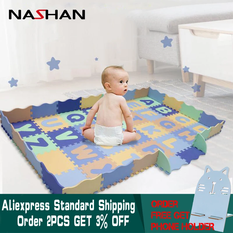 

Nashan 28PCS/Set Alphabet Baby Play Mat EVA Foam Children"s Rug Interlocking Exercise Crawl Tiles Floor Puzzle Carpet for Kids