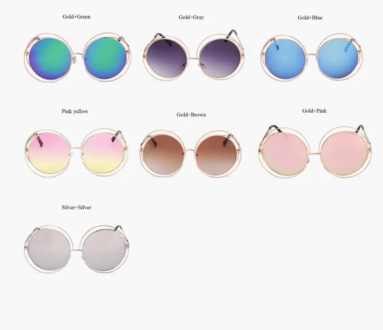 Круглые Винтажные Солнцезащитные очки больших размеров с d линзами, женские брендовые дизайнерские солнцезащитные очки с металлической оправой, женские солнцезащитные очки в стиле ретро, UV400