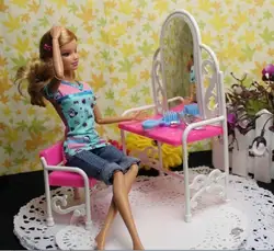 2018 детский игровой дом игрушки аксессуары для куклы ручной работы куклы пластиковый комод и стул набор для куклы Барби