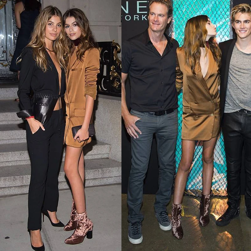Женский Длинный блейзер платье Kaia Gerber дизайнерское элегантное двубортное Осень