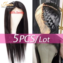5 шт./лот Синтетические волосы на кружеве 13x4 человеческих волос парики 150% плотность предварительно вырезанные бразильские Прямые Синтетические волосы на кружеве al парики человеческих волос Jarin