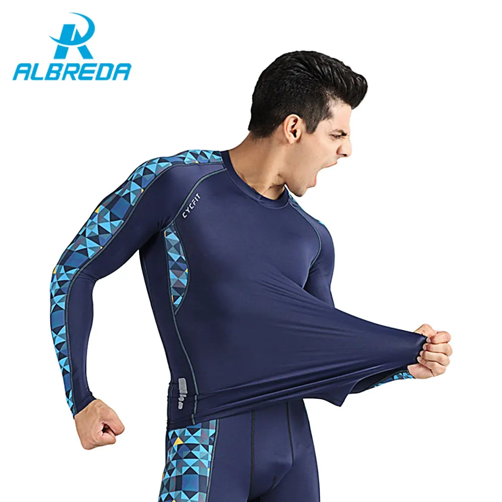 Buy ALBREDA quick drying men's fitness clothes Long Sleeve T shirt Men's