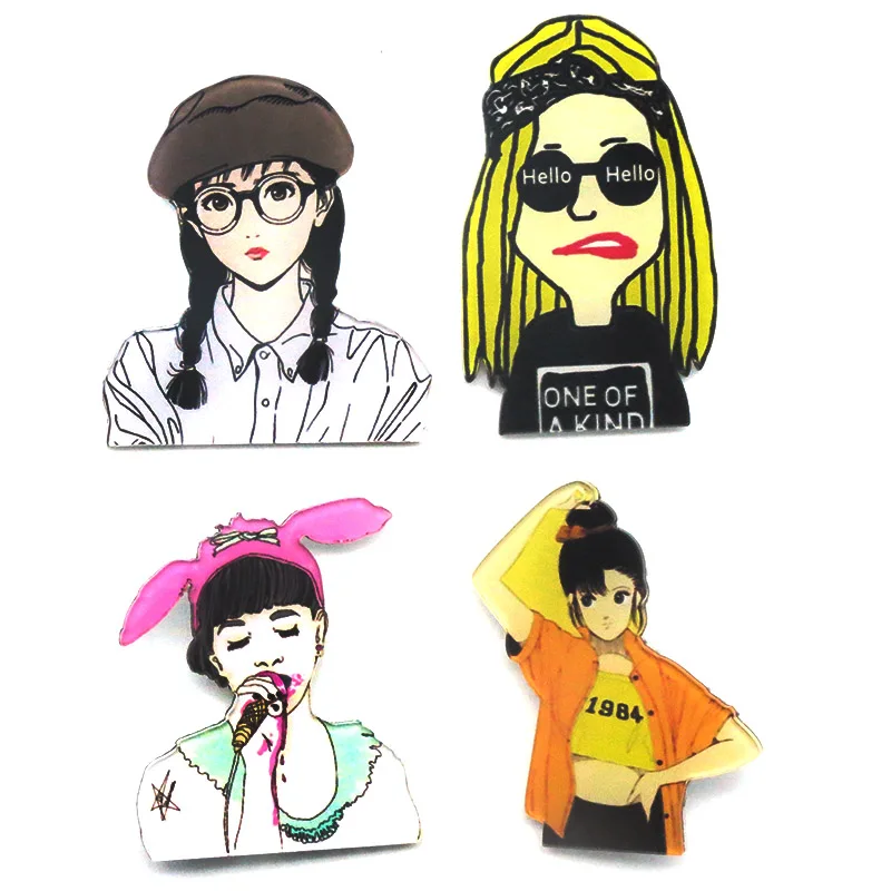 New lapel pin men women Harajuku cute acrylic cartoon lapel pins badge