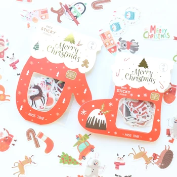 

Domikee candy kawaii cartoon school student Christmas theme decoration DIY paper stickers set for diary stationery,40pieces