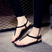 Women Shoes Ladies T-Strap Flip Flops Summer Thong Sandals Side Buckle Ankle-Wrap Shoes Female Fashion Sandalias Mujer цена Women Shoes Ladies T-Strap Flip Flops Summer Thong Sandals Side Buckle Ankle-Wrap Shoes Female Fashion Sandalias Mujer цены онлайн