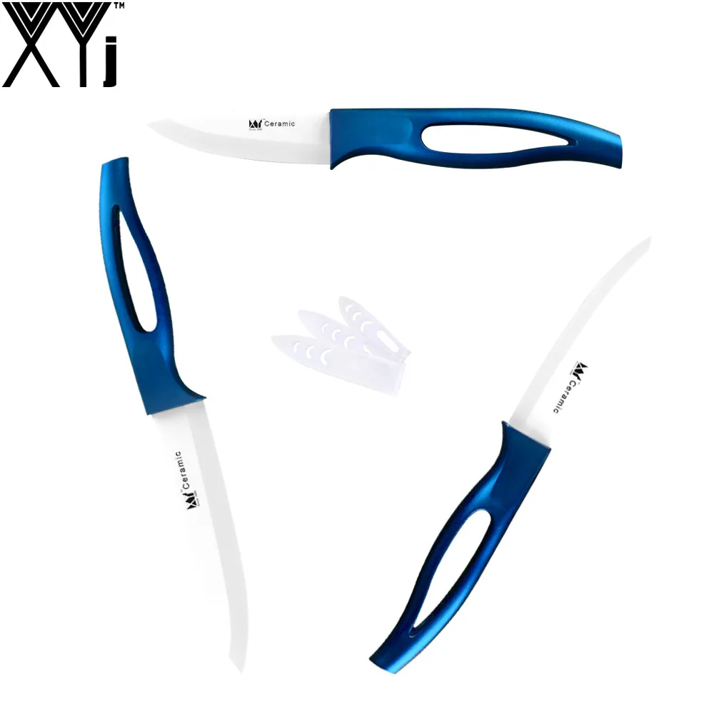 

XYJ Brand White Blade Ceramic Knife Set Slicing Utility Fruit Kitchen Knives 3 Piece Set Good Grade Cooking Knife Hot Selling