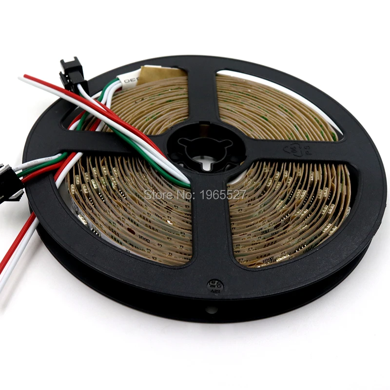 5 м 48 Светодиодный s/M WS2811 Светодиодная лента, 5050 SMD RGB светодиодный 16 пикс./м с 16 шт WS2811 IC, вход DC12V, белая печатная плата, не водонепроницаемый IP20