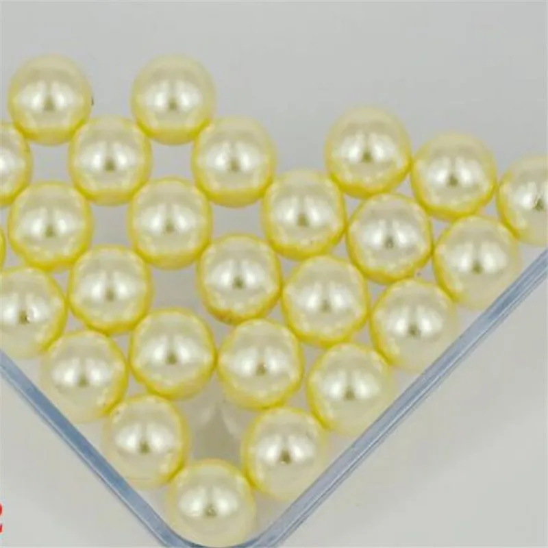 Loose 1.5mm 18mm Lt Yellow Color No Holes Pearl Bead DIY Plastic