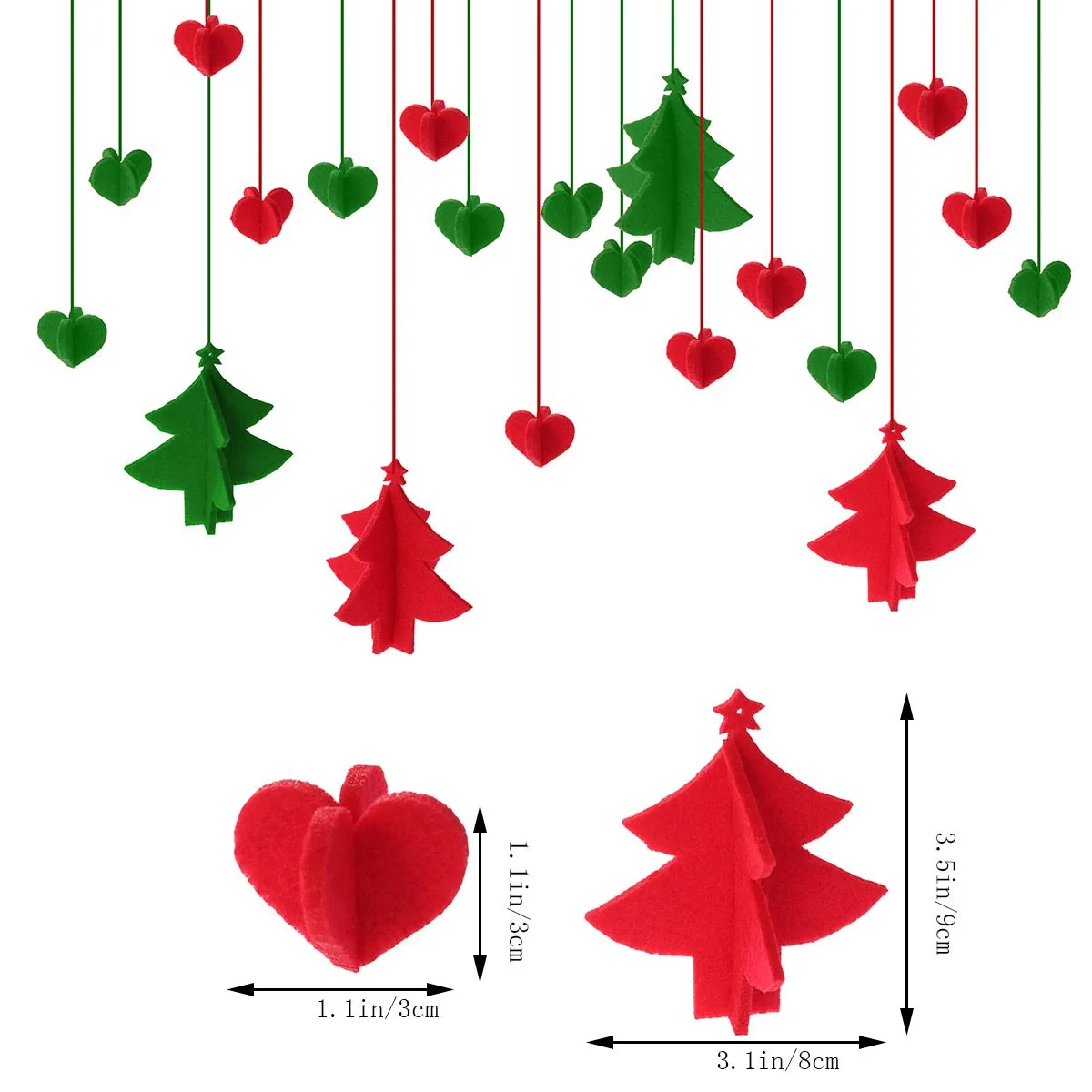 Рождественские украшения на елку, Висячие фетровые украшения для детского сада, дня рождения, фестиваля, вечерние украшения на год