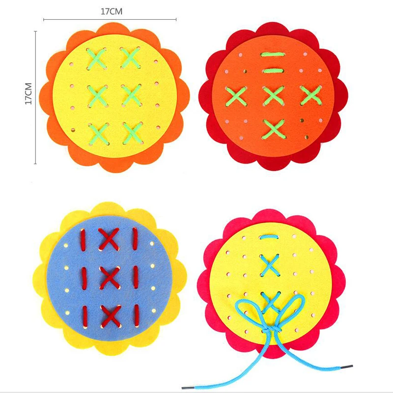 Подсолнух рыба нетканые нитевые пирсинг одежда шнурки обучающие средства головоломки игры дети основные навыки выживания обучающие игрушки
