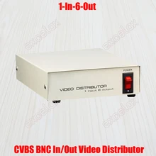 1 в 6 из композитный видеосигнал BNC разъем видео распределитель сигналов для системы видеонаблюдения камеры безопасности 1-6CH видео сплиттер усилитель