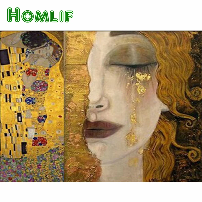 3D Алмазная живопись HOMLIF вышивка крестиком алмазная Густава Климта мозаика из