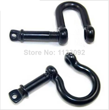 

50pcs/lot free ePacket ship Mix D/Bow two shapes Adjustable shackles Black Stainless Steel Buckles for 550 paracord bracelets