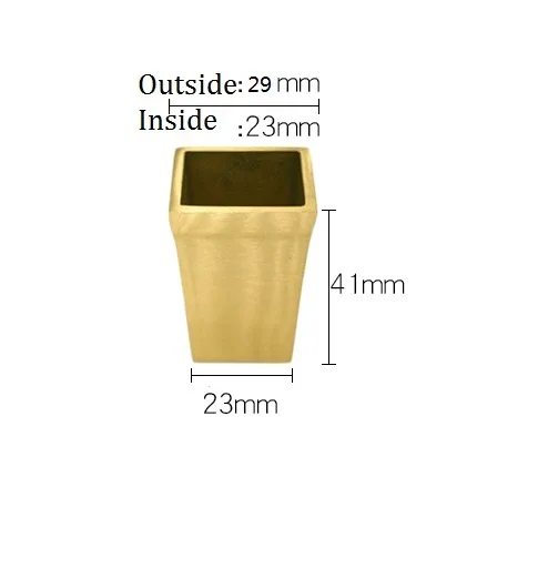 2 шт./лот металлический латунный наконечник крышки для середины века современный стол конические ноги - Цвет: 159-29mm