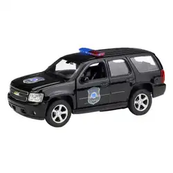 Модели машинок 1:36 для Chevrolet Tahoe полицейский автомобиль внедорожник 1/36 литой модельный Автомобиль Моделирование украшения черная игрушка