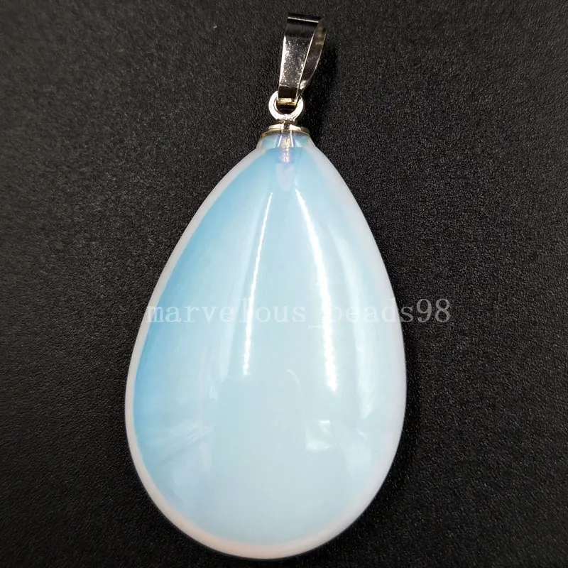 

Free shipping Fashion Jewelry 22x36mm Opalite Opal Water Drop Women Men Pendant Bead MC5405