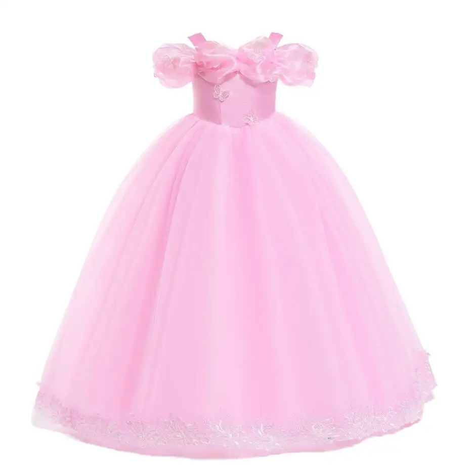 New Cinderella Children Princess Sofia Dress For Party Wedding Mesh Kids Costume girls dresses for Wedding Birthday Party - Цвет: pink