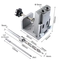 9 мм косой локатор дыр высокой точности алюминиевого сплава DIY Инструменты для работы по дереву GHS99