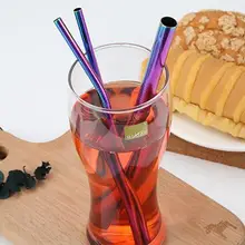 500 шт., для пищевых продуктов 304 Нержавеющая сталь Прямые коктейльные трубочки многоразовый металлический соломинки для смузи 12 мм x 215 мм